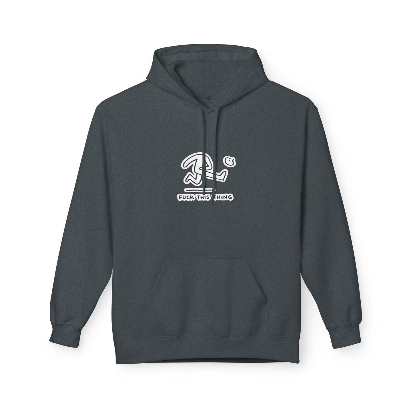 Minimalist Stick Figure Hoodie "Fuck This Thing"