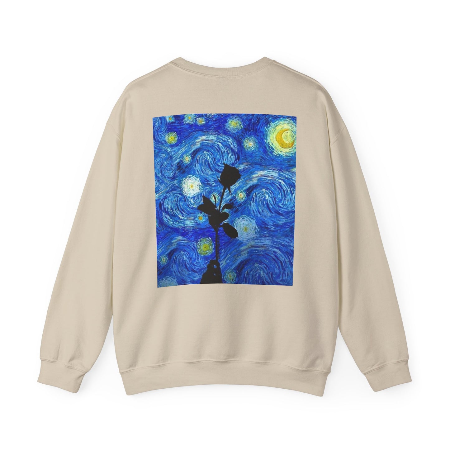 Calm Is a Weapon Sweatshirt — Starry Night Rose Graphic Crewneck