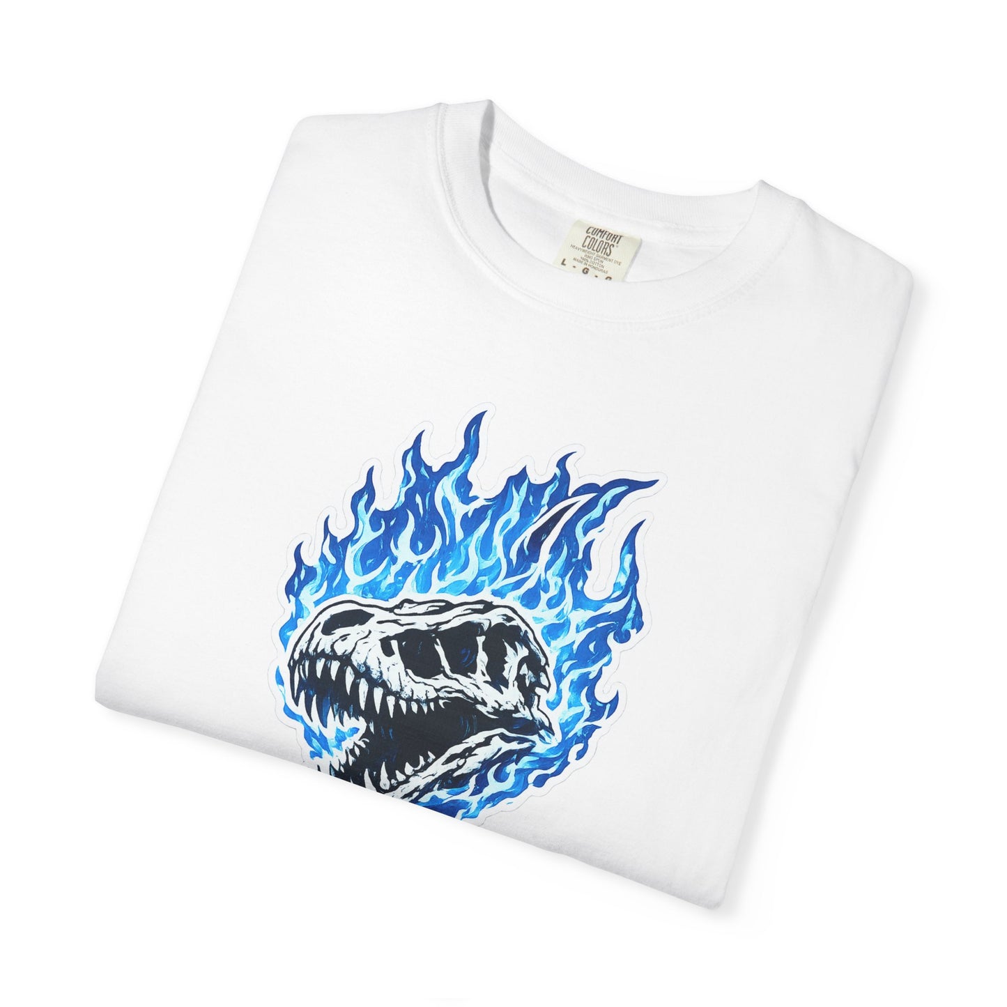Blue Flame Dino Skull T-Shirt