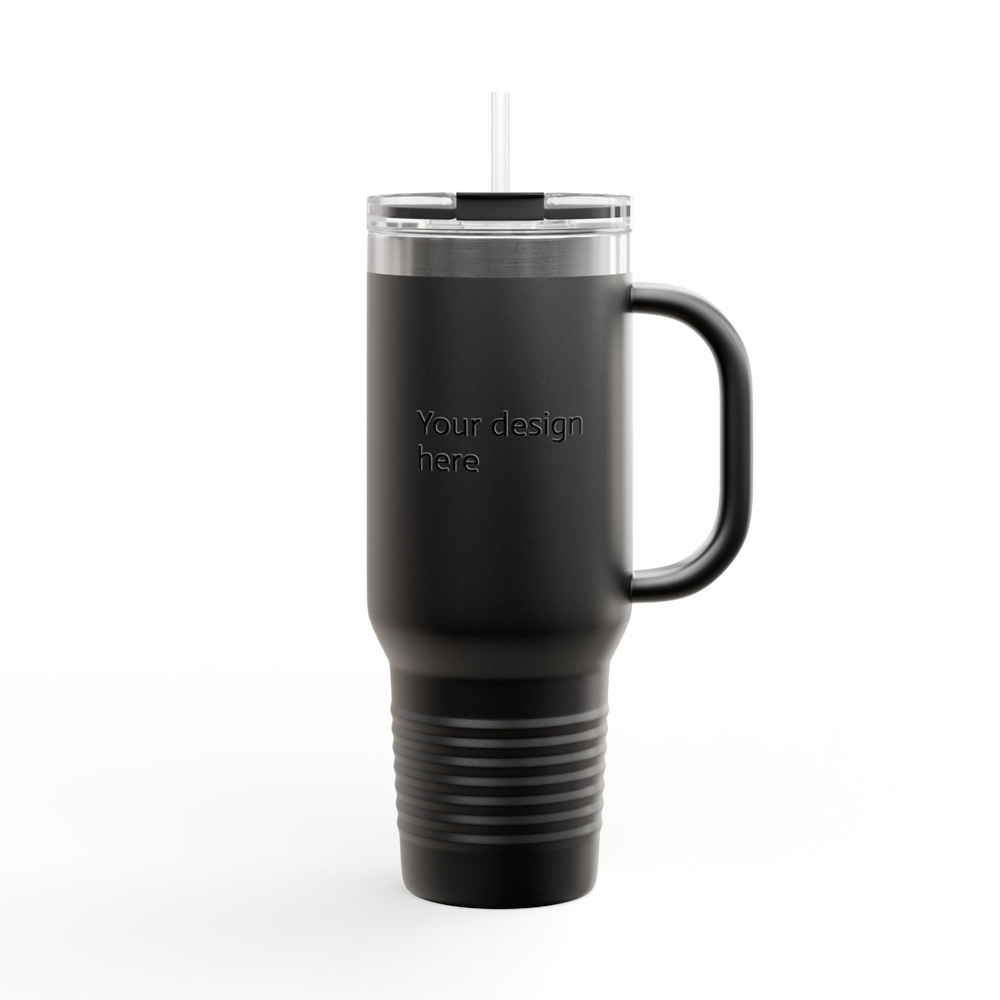 40oz Insulated Travel Mug – Double-Wall Stainless Tumbler with Straw & Handle