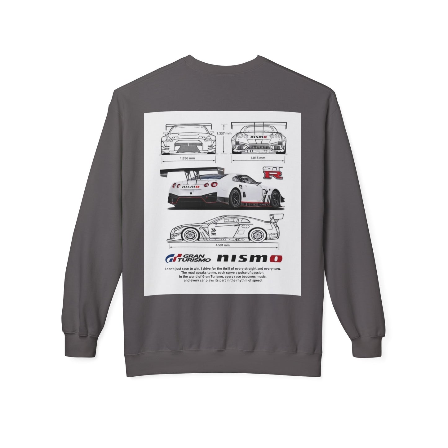 NISMO GT-R Illustration Crewneck Sweatshirt — "I don't chase trophies, I chase the feeling"