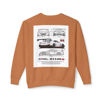 Racing Blueprint Crewneck Sweatshirt — NISMO GT-R Technical Sketch Back