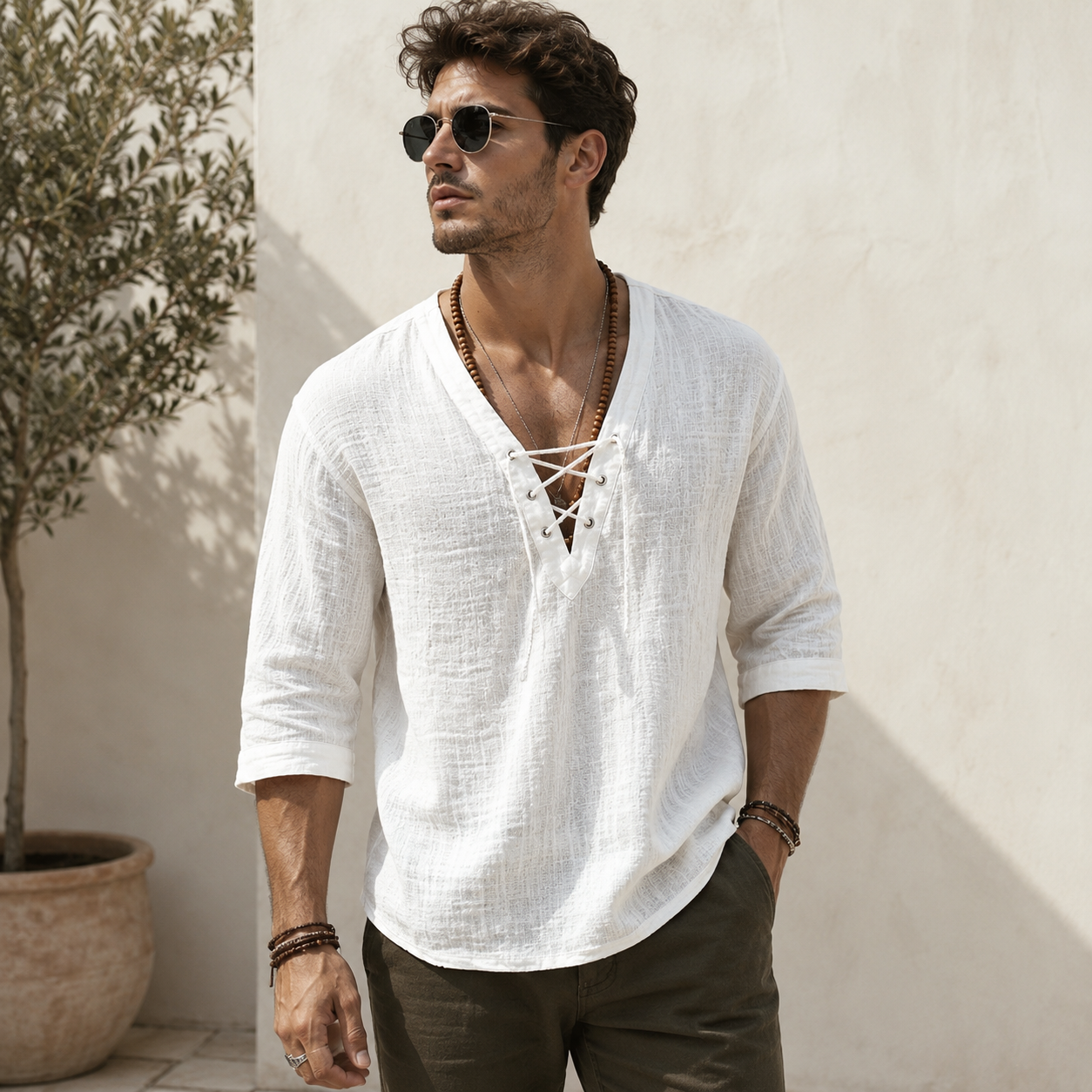 Linen Up Corn Mid Sleeved T-shirt