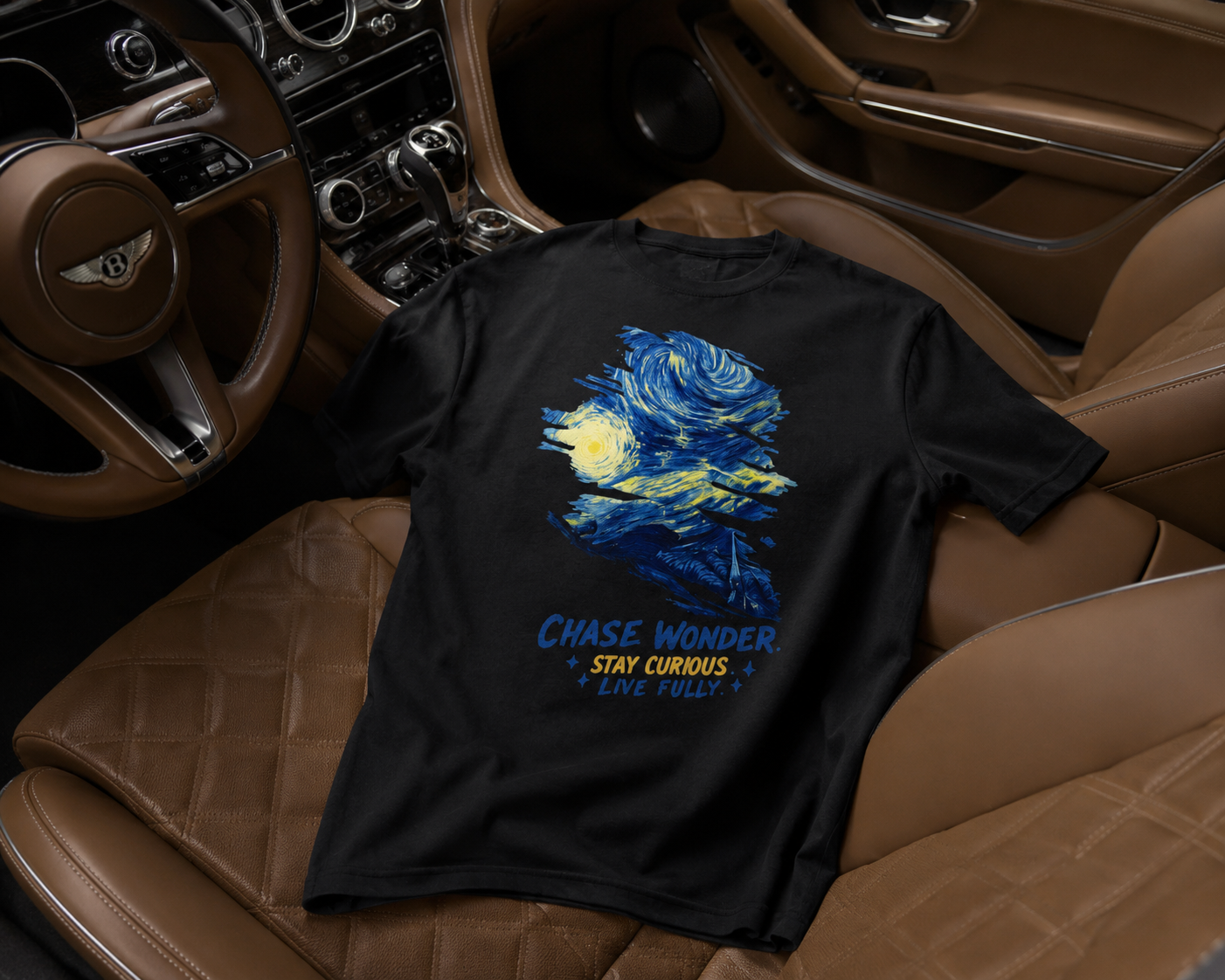 Chase Wonder 'Live Fully' Starry Night Graphic Tee