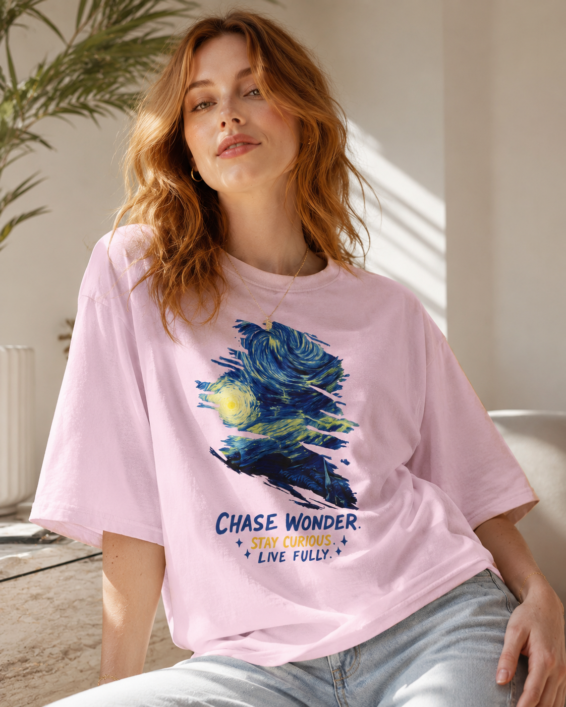 Chase Wonder 'Live Fully' Starry Night Graphic Tee