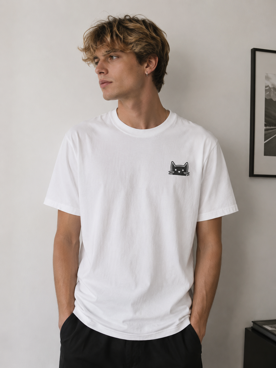 Black Cat Pocket T-Shirt