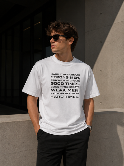 Hard Times Create Strong Men Quote T-Shirt