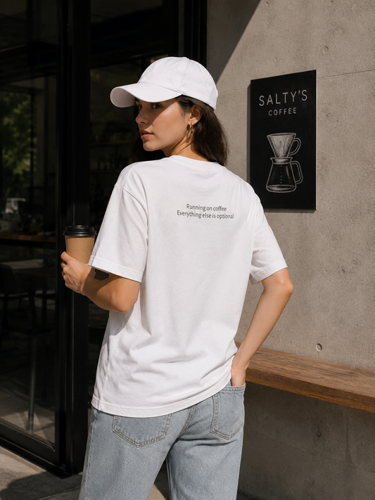 "Running on Coffee" Minimalist T-Shirt