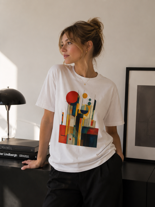 Abstract Geometric Cityscape T-Shirt