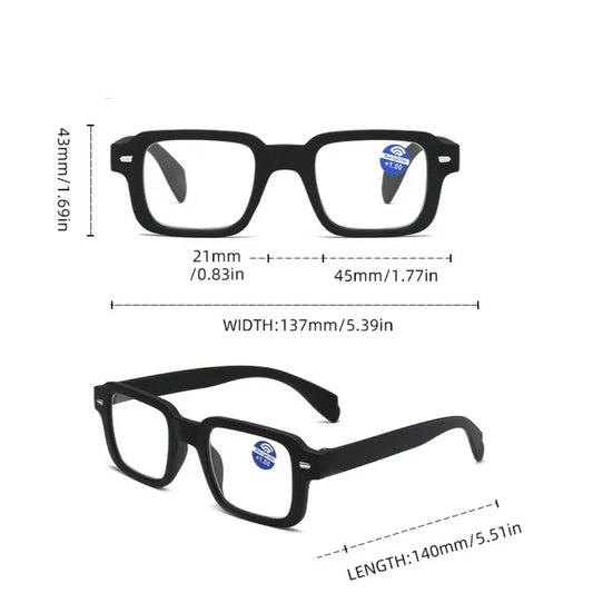 New Square Reading Glasses Fashion Women Man Eyeglasses Versatile Simple Presbyopia Hyperopia Eyewear+1.0+2.0+2.5+3.0+3.5+4.0