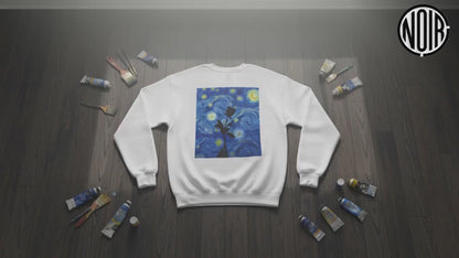 Calm Is a Weapon Sweatshirt — Starry Night Rose Graphic Crewneck